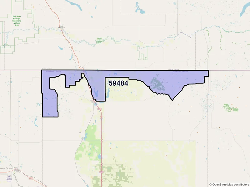 Map of Sweet Grass, Montana and ZIP codes