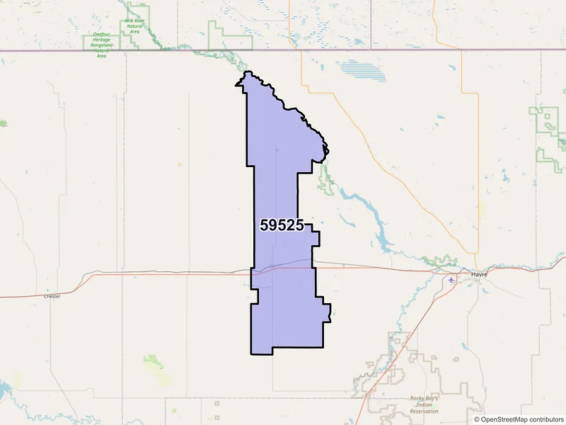 Map of Gildford, Montana and ZIP codes