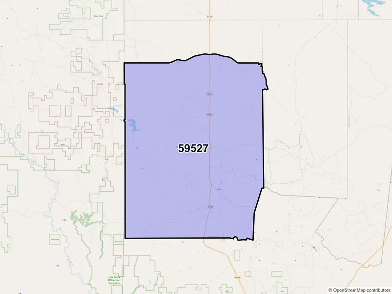 Map of Hays, Montana and ZIP codes