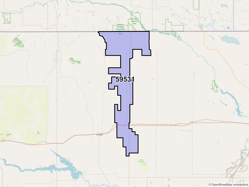 Map of ZIP Code 59531 — Joplin, MT