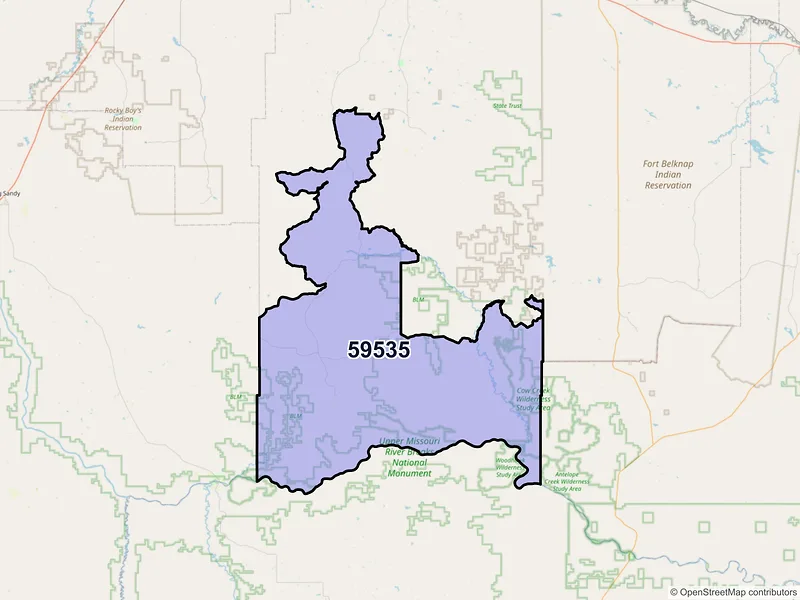 Map of Lloyd, Montana and ZIP codes