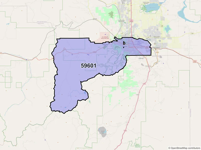 Map of ZIP Code 59601 — Helena, MT