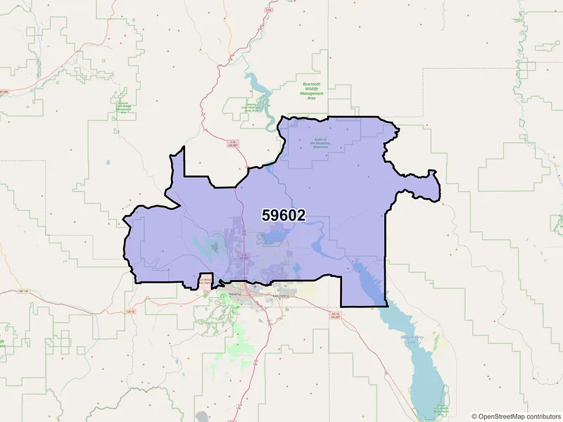 Map of ZIP Code 59602 — Helena, MT