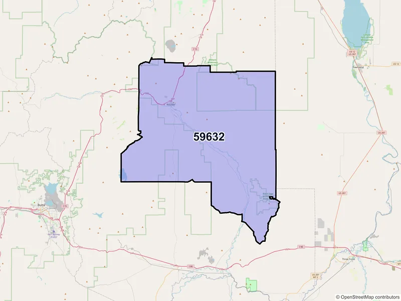 Map of ZIP Code 59632 — Boulder, MT