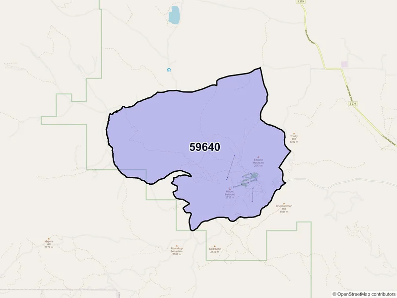 Map of ZIP Code 59640 — Marysville, MT