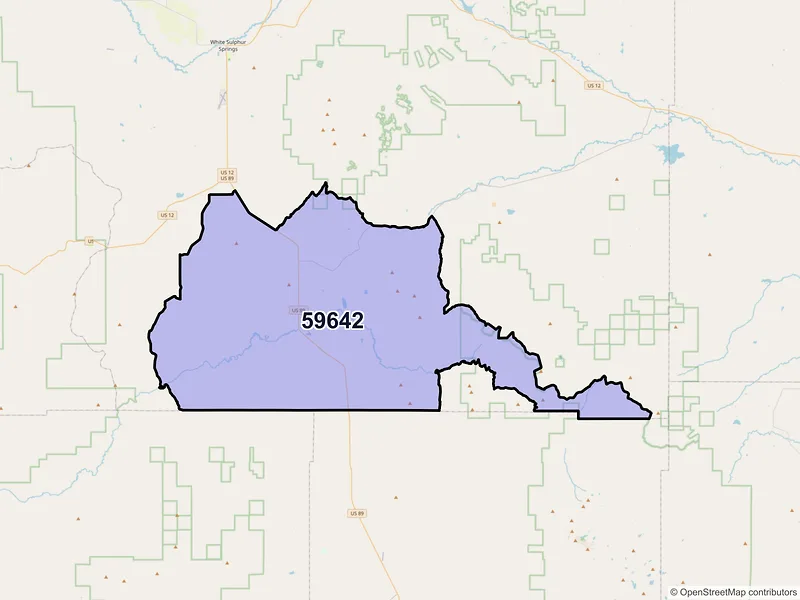 Map of Ringling, Montana and ZIP codes