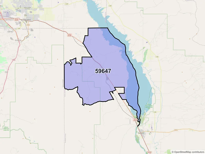 Map of ZIP Code 59647 — Winston, MT