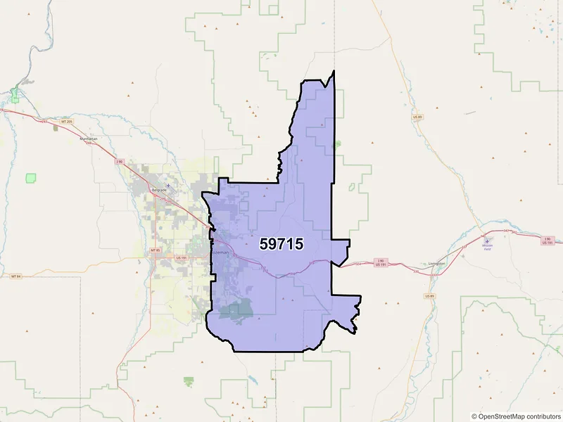 Map of ZIP Code 59715 — Bozeman, MT