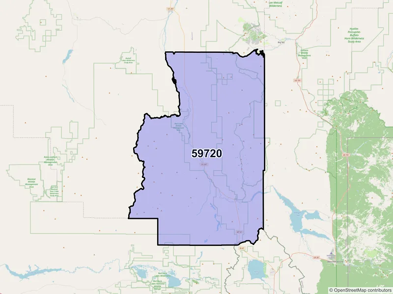 Map of ZIP Code 59720 — Cameron, MT