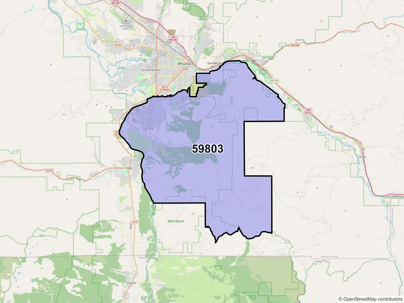 Map of ZIP Code 59803 — Missoula, MT