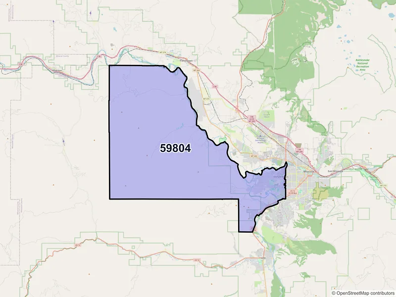Map of ZIP Code 59804 — Missoula, MT