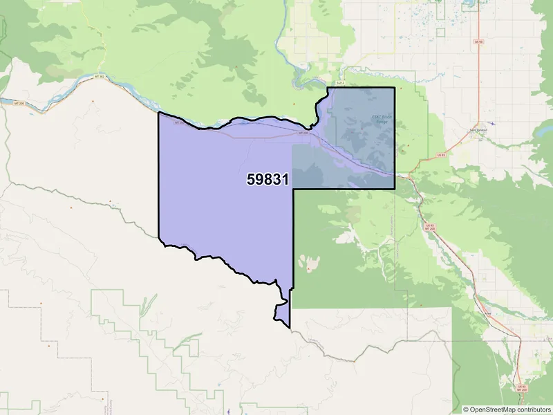 Map of ZIP Code 59831 — Dixon, MT