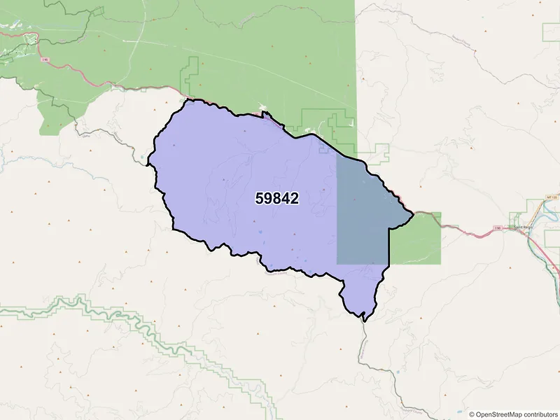 Map of Haugan, Montana and ZIP codes