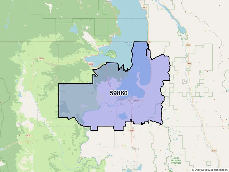 Map of ZIP Code 59860 — Polson, MT