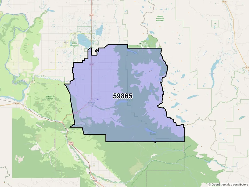 Map of Saint Ignatius, Montana and ZIP codes
