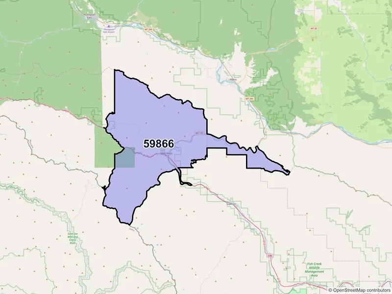 Map of Saint Regis, Montana and ZIP codes