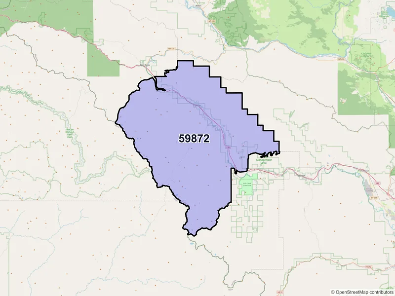 Map of ZIP Code 59872 — Superior, MT
