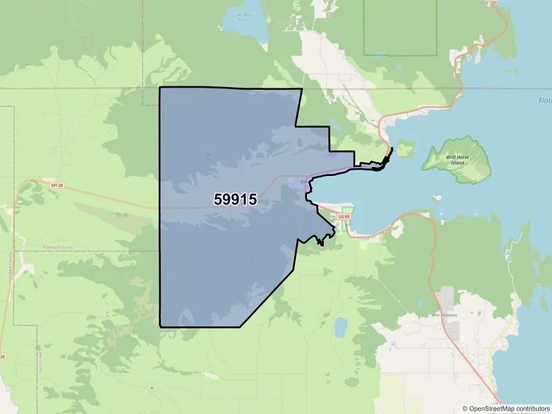 Map of ZIP Code 59915 — Elmo, MT