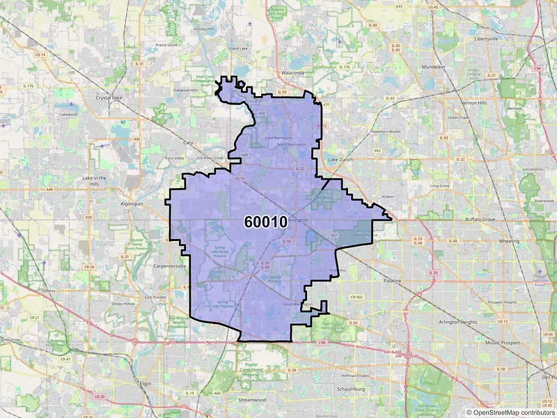 Map of ZIP Code 60010 — Barrington, IL