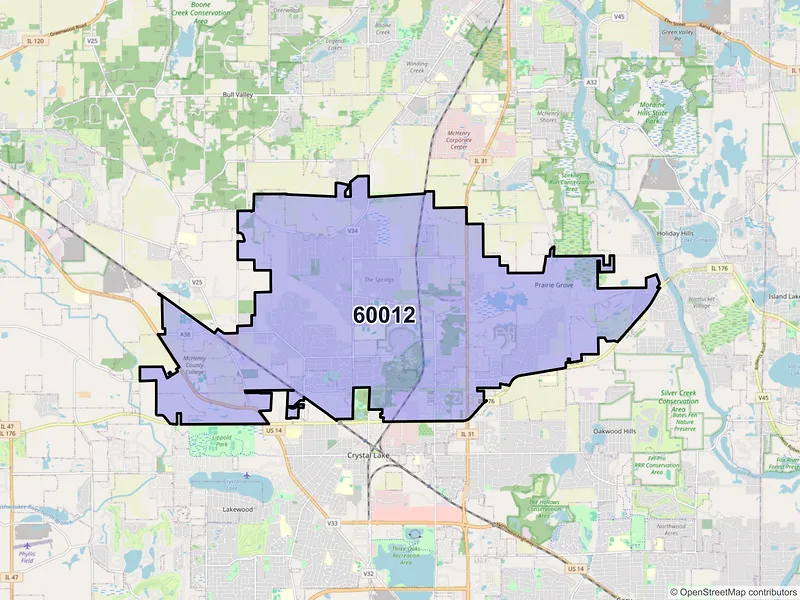 Map of ZIP Code 60012 — Crystal Lake, IL