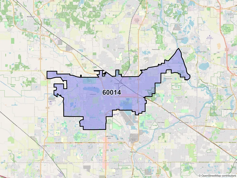 Map of ZIP Code 60014 — Crystal Lake, IL