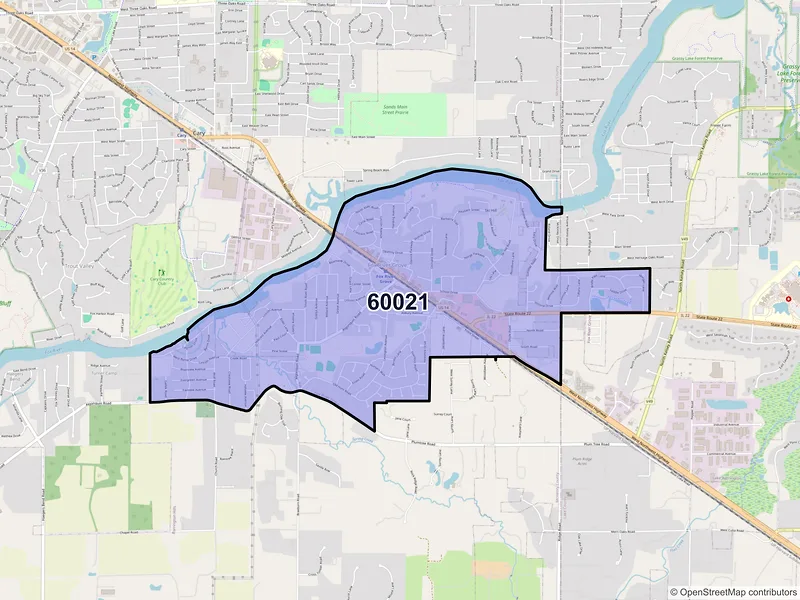 Map of ZIP Code 60021 — Fox River Grove, IL