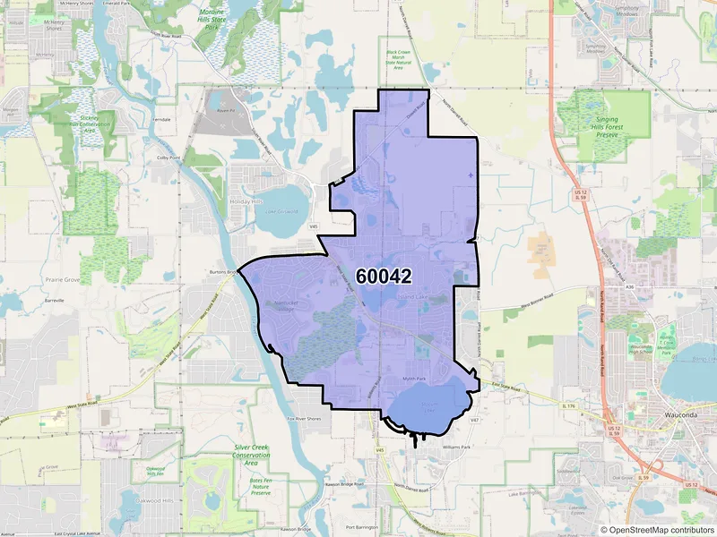 Map of ZIP Code 60042 — Island Lake, IL