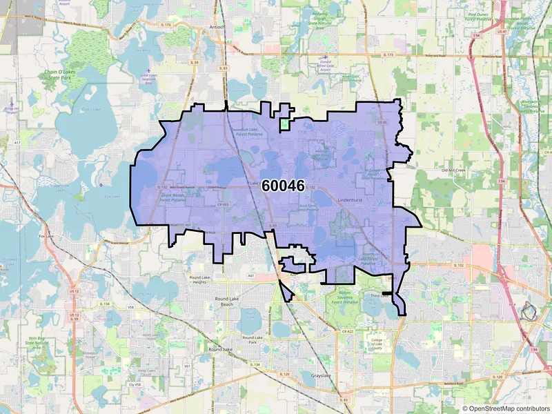Map of ZIP Code 60046 — Lake Villa, IL