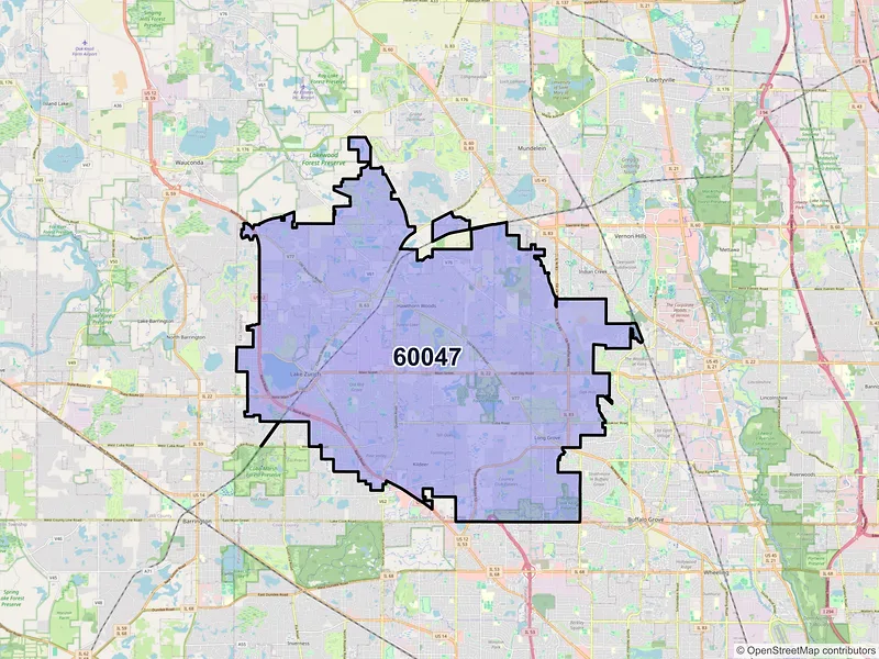 Map of ZIP Code 60047 — Lake Zurich, IL