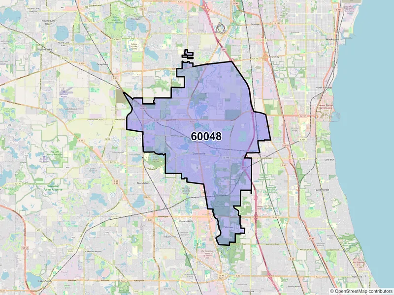 Map of ZIP Code 60048 — Libertyville, IL