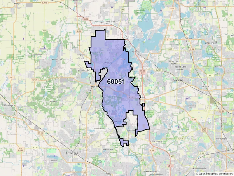 Map of ZIP Code 60051 — Mchenry, IL