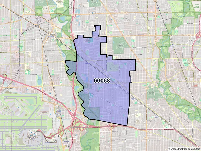 Map of ZIP Code 60068 — Park Ridge, IL