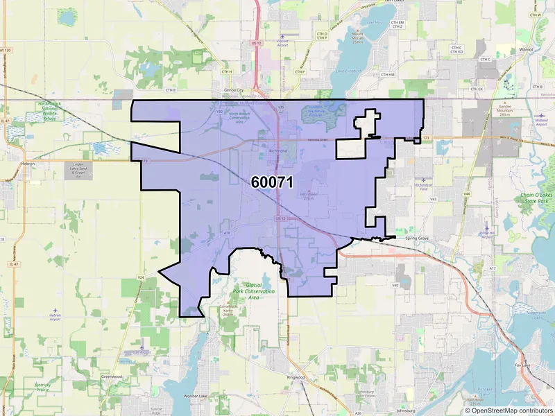 Map of ZIP Code 60071 — Richmond, IL