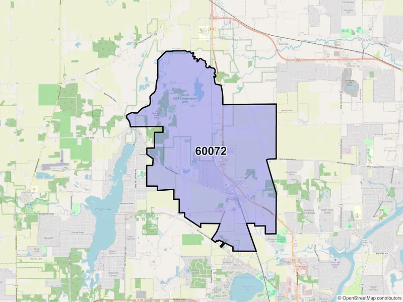Map of ZIP Code 60072 — Ringwood, IL