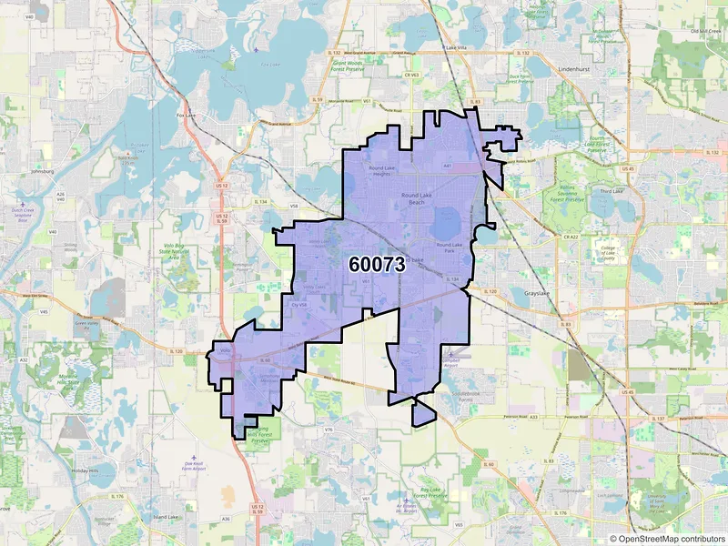Map of ZIP Code 60073 — Round Lake, IL