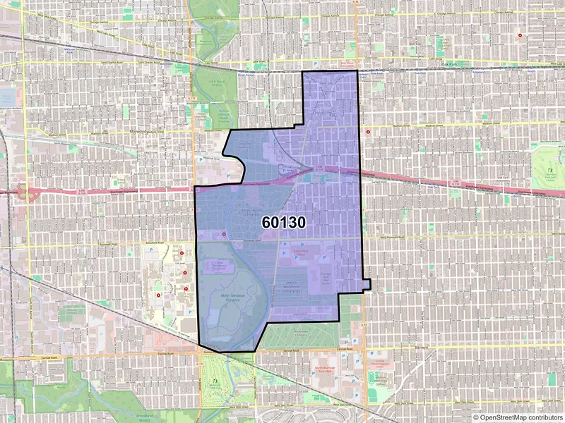 Map of ZIP Code 60130 — Forest Park, IL
