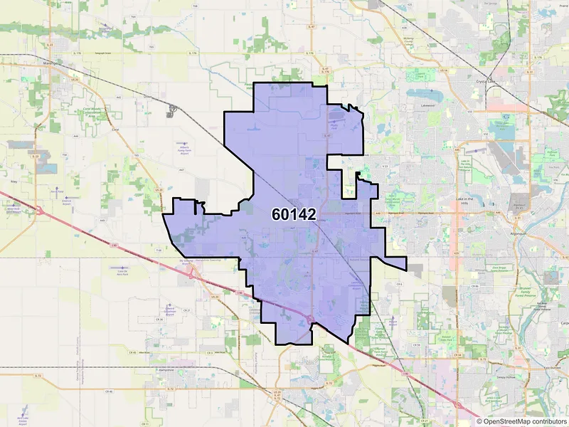 Map of ZIP Code 60142 — Huntley, IL