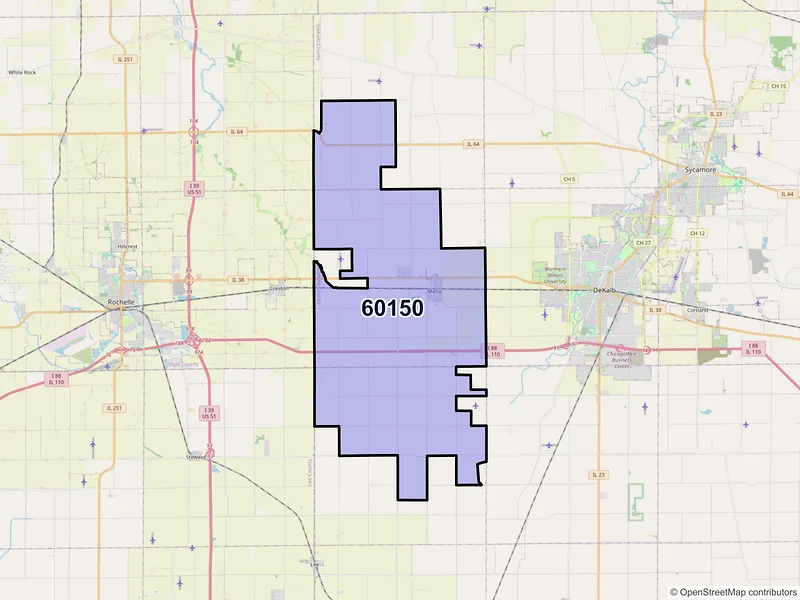 Map of ZIP Code 60150 — Malta, IL