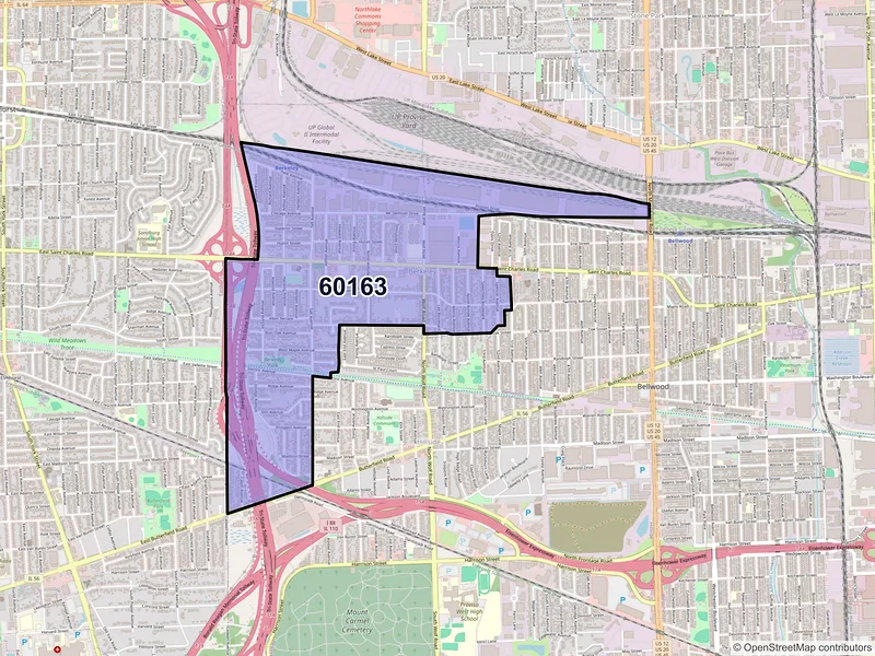 Map of ZIP Code 60163 — Berkeley, IL