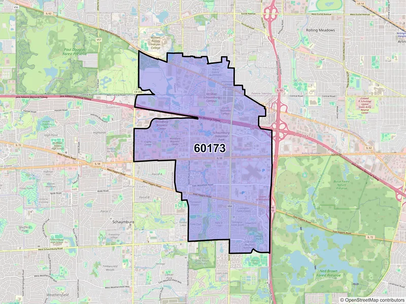 Map of ZIP Code 60173 — Schaumburg, IL