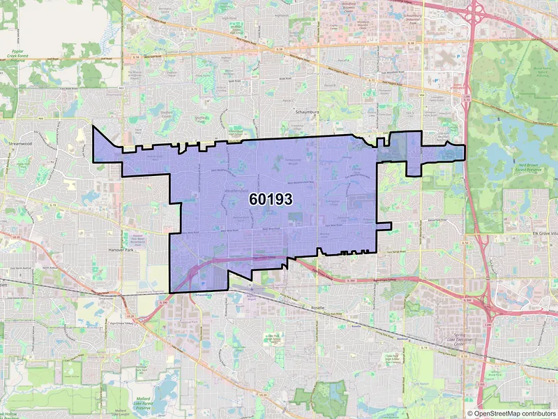 Map of ZIP Code 60193 — Schaumburg, IL