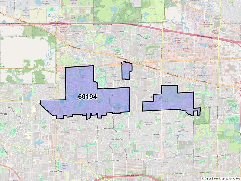 Map of ZIP Code 60194 — Schaumburg, IL