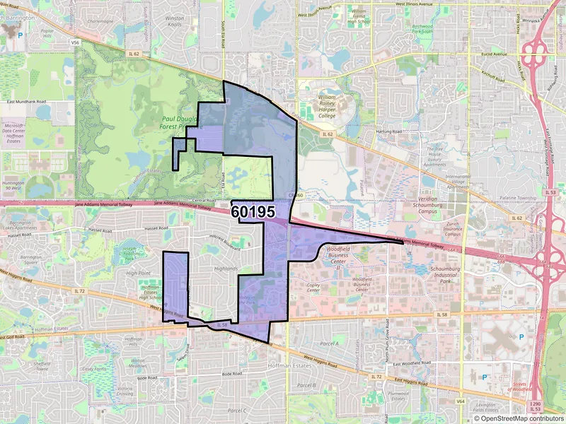 Map of ZIP Code 60195 — Schaumburg, IL