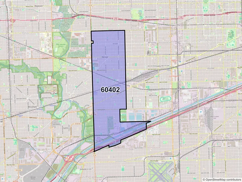 Map of ZIP Code 60402 — Berwyn, IL