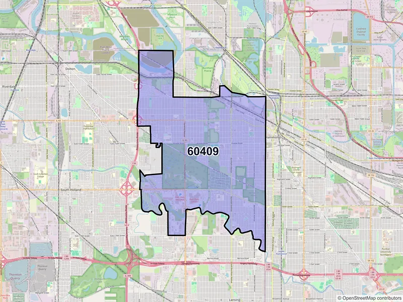 Map of ZIP Code 60409 — Calumet City, IL