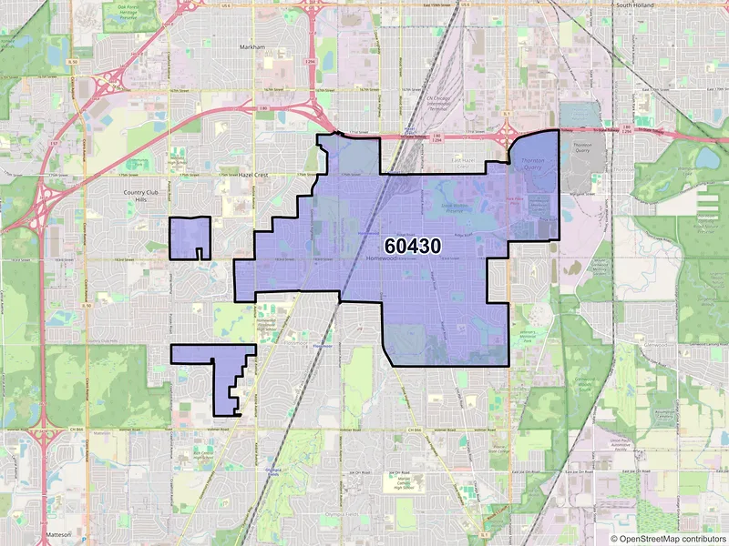 Map of ZIP Code 60430 — Homewood, IL