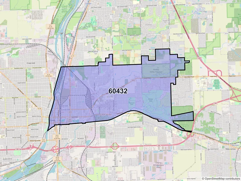 Map of ZIP Code 60432 — Joliet, IL
