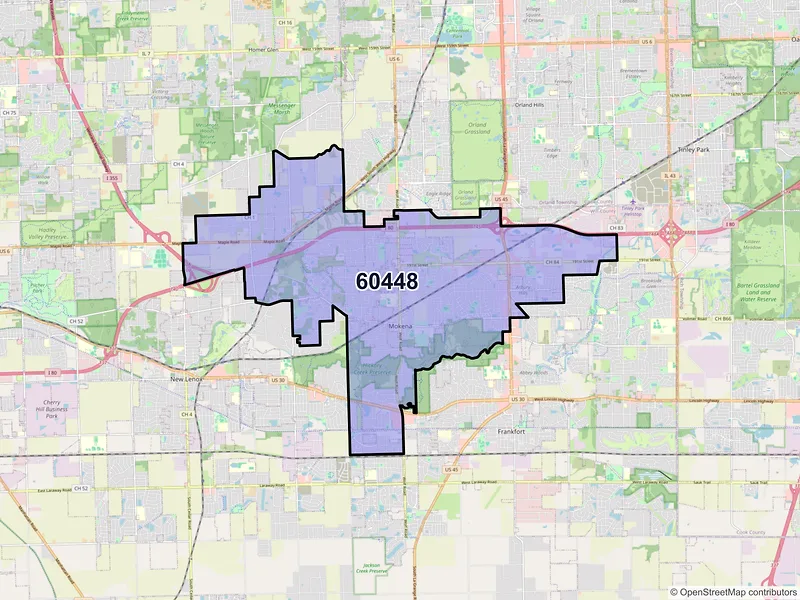 Map of ZIP Code 60448 — Mokena, IL