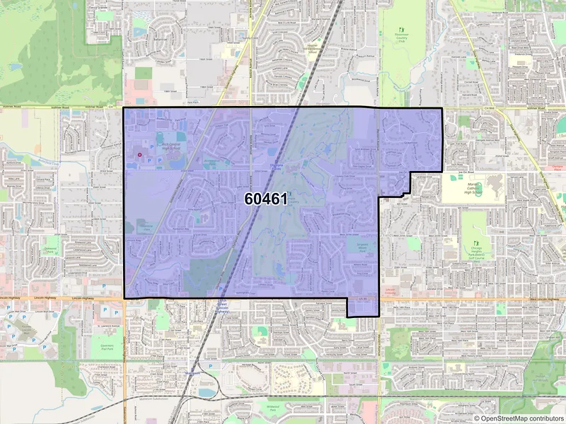 Map of ZIP Code 60461 — Olympia Fields, IL