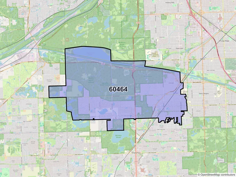 Map of ZIP Code 60464 — Palos Park, IL